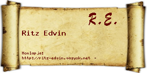 Ritz Edvin névjegykártya